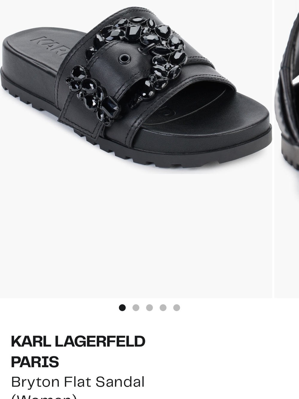 KARL LAGERFELD PARIS Bryton Flat Slide Sandal - Black Size 7.5